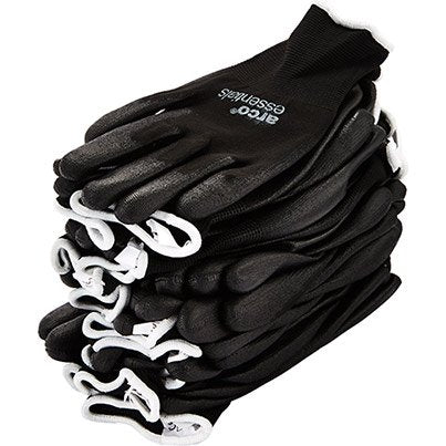 Arco Essentials Black PU-Coated Nylon Work Gloves (Pack of 12 Pairs) 10